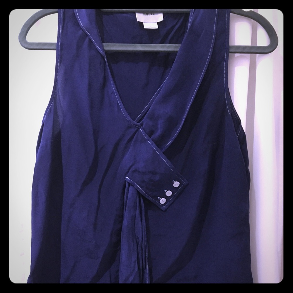 Maeve silk sleeveless sailor-style blouse, size 2